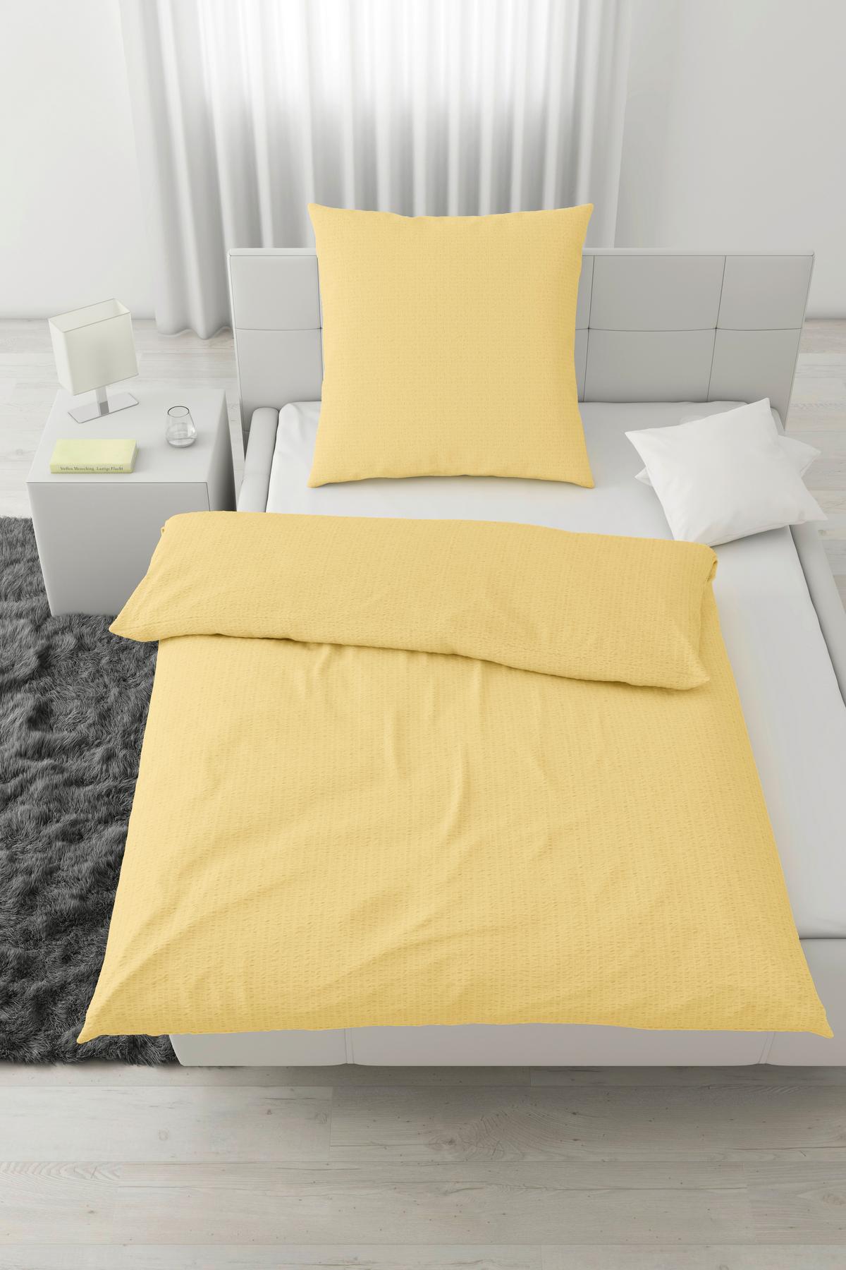 Bettwäsche Gisi in Gelb ca. 135x200cm - Gelb, KONVENTIONELL, Textil (135/200cm) - Modern Living