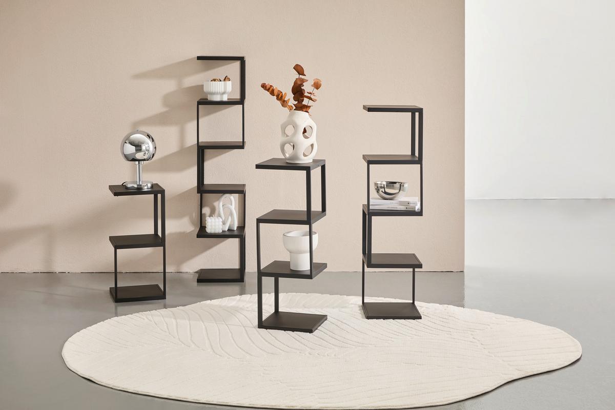 REGAŁ BRUCE - czarny, Basics, metal (25/96/25cm) - Carryhome