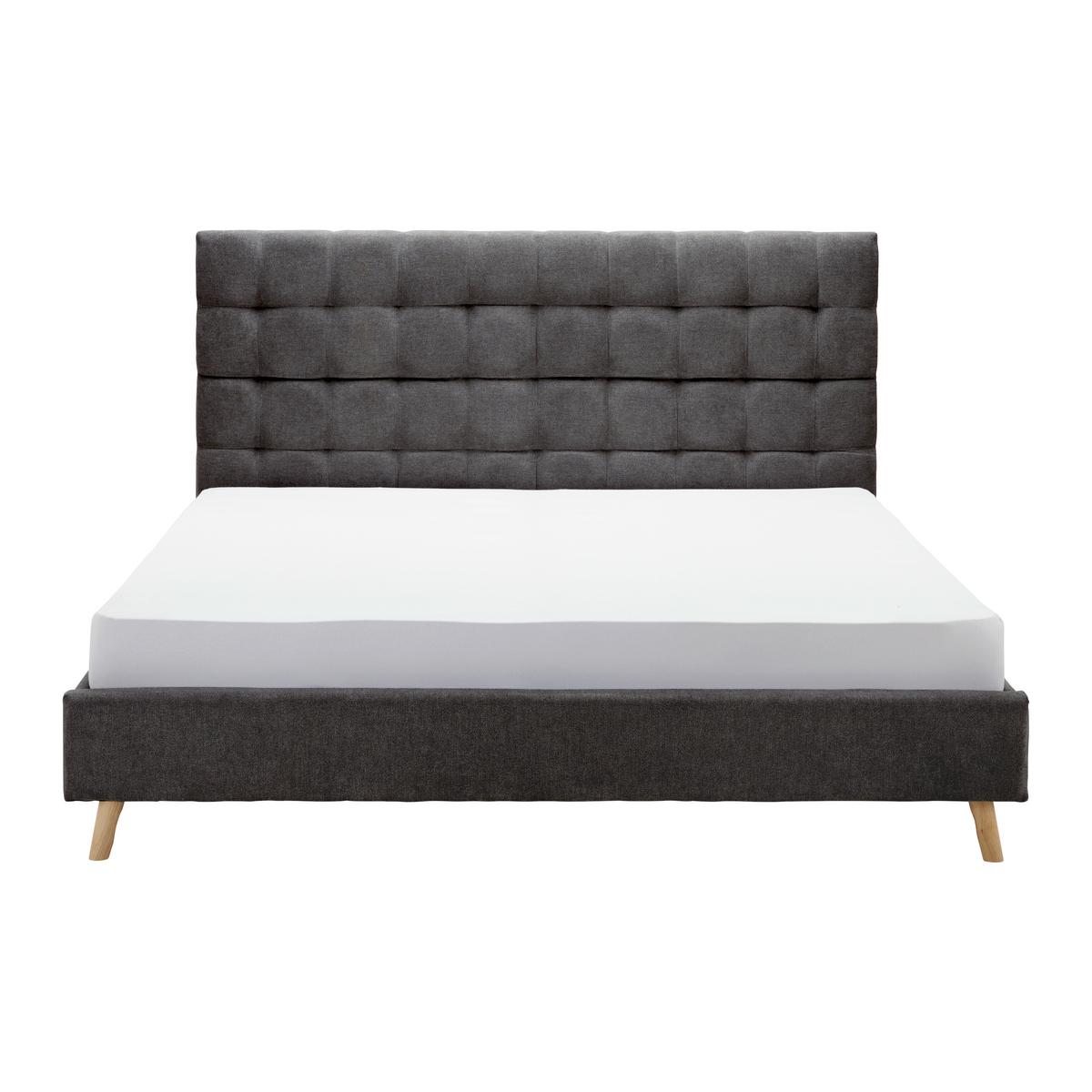 Tapecirani Krevet Cesaro - tamno siva/prirodne boje, Moderno, drvo/metal (180/200cm) - Bessagi Home