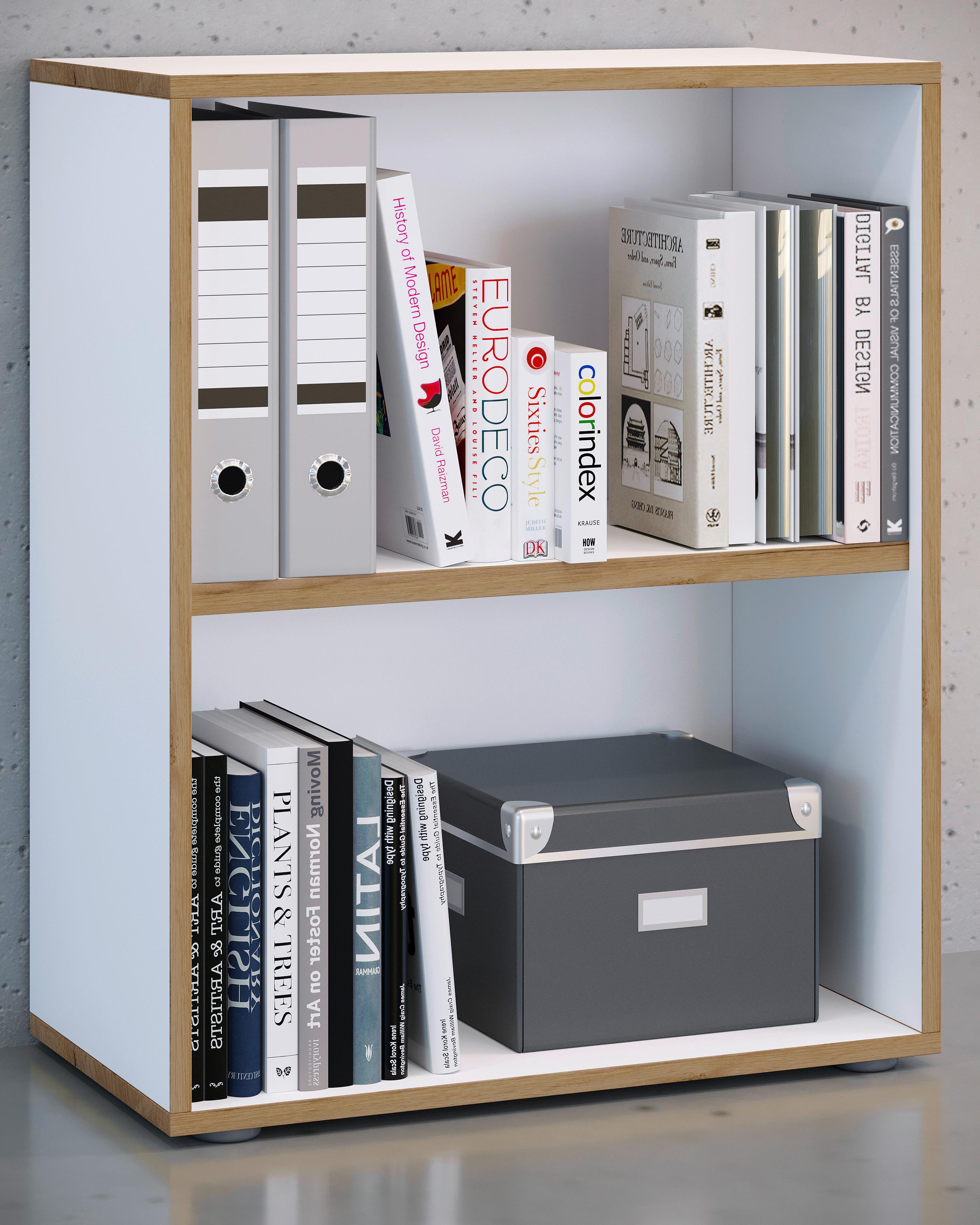 AKTENREGAL SALIA B60 - Honigeiche/Weiss, Design, Holzwerkstoff/Kunststoff (60/74/33cm) - MID.YOU