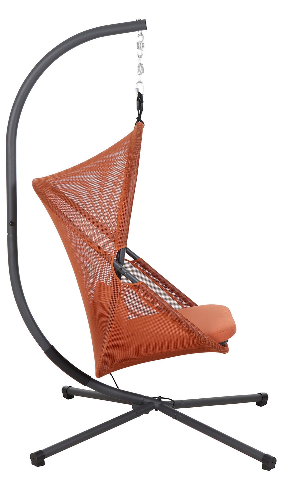 HÄNGESESSEL N85548 - Anthrazit/Rot, KONVENTIONELL, Kunststoff/Textil (123/192/102cm) - Siena Garden