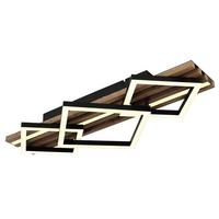 LED-DECKENLEUCHTE 67344D2 OBRIEN - Weiss/Dunkelbraun, Natur, Holzwerkstoff/Kunststoff (61/31/9,5cm) - Globo