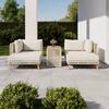 Loungegarnitur Marilou Creme Outdoorstoff/Kunststoff/Holz - Hellgrau, MODERN, Holz/Kunststoff - Bessagi Garden