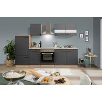 Küchenleerblock LBKB270ESG Grau/Eiche ca. 270 cm - Eichefarben/Silberfarben, Basics, Holzwerkstoff/Metall (270cm) - Respekta