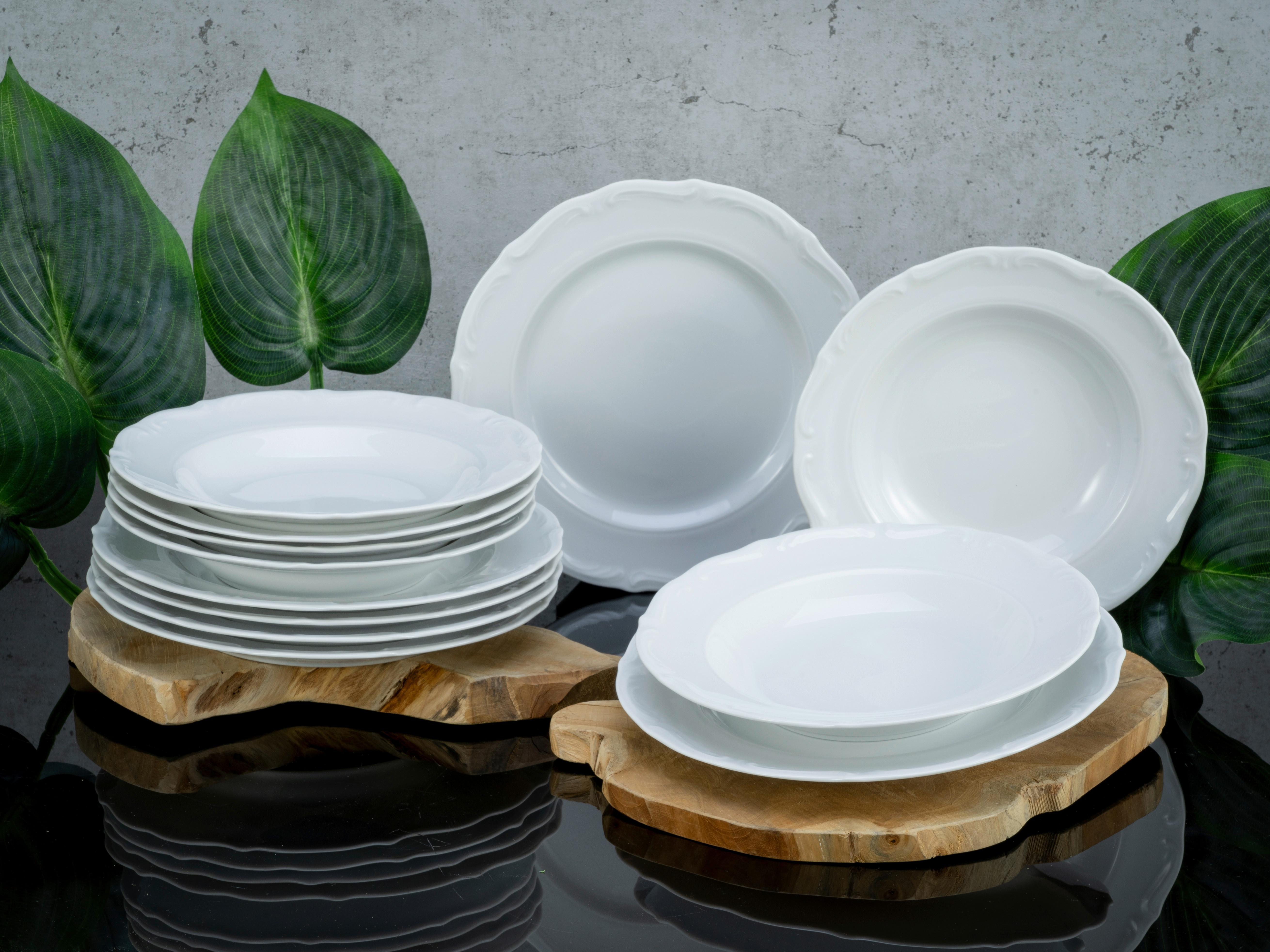 Tafelservice 16137, 12-teilig - Weiß, Keramik - Creatable