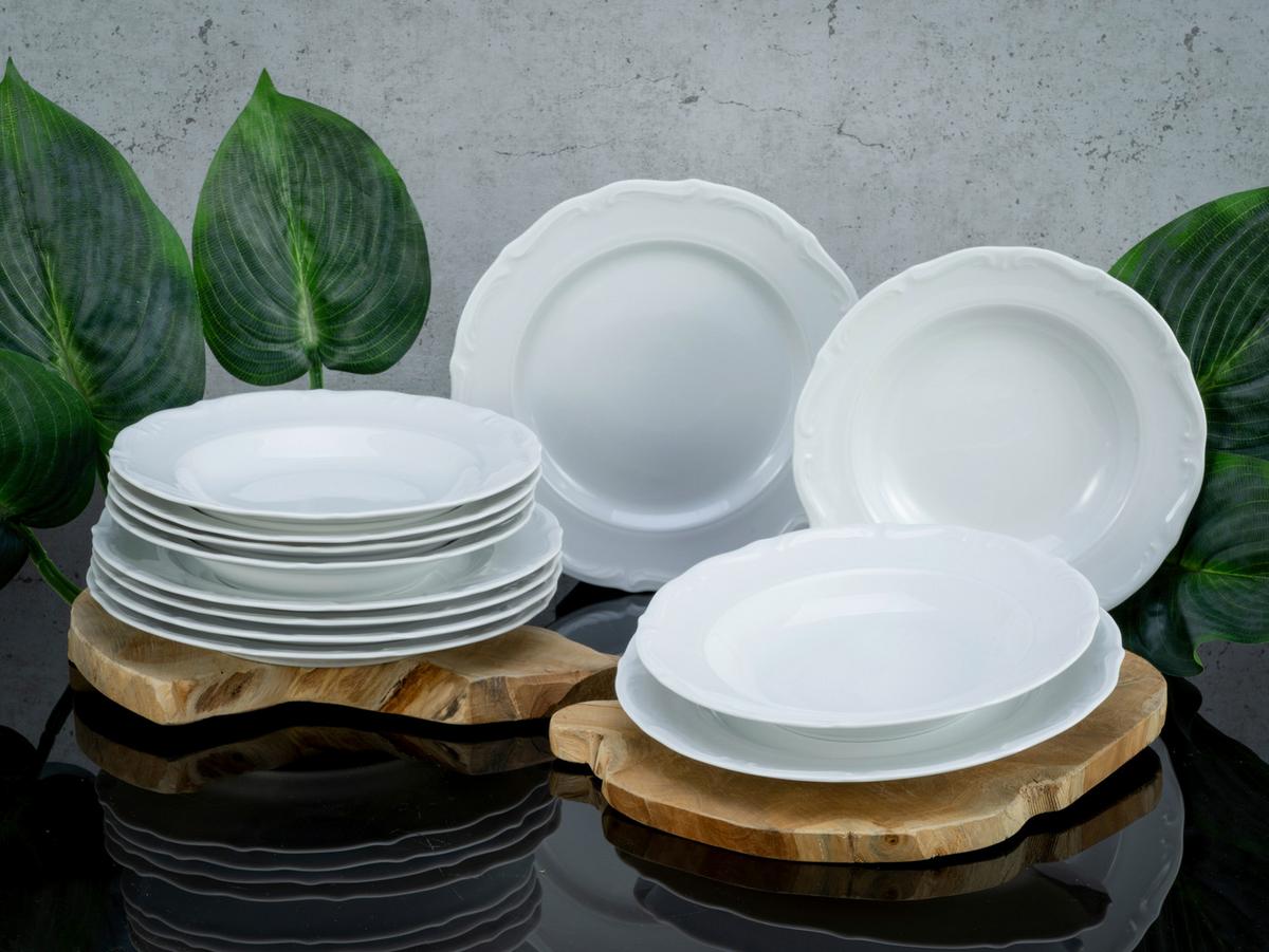 Tafelservice 16137, 12-teilig - Weiß, Keramik - Creatable