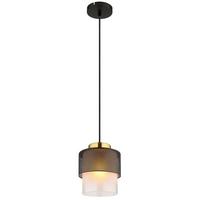 HÄNGELEUCHTE 15709H - Klar/Messingfarben, Design, Glas/Metall (18/120cm) - Globo