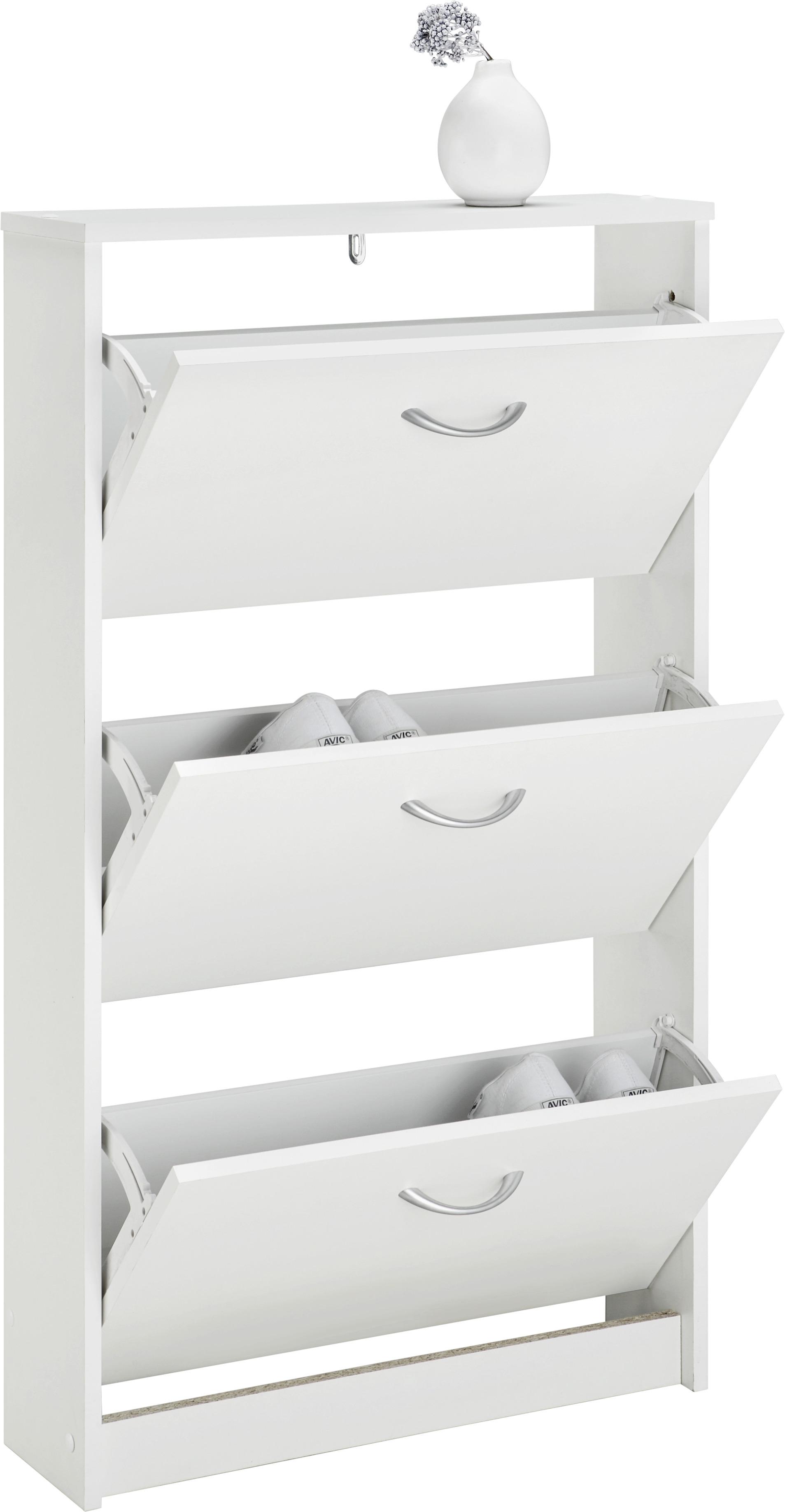 Schuhkipper in Weiß - Silberfarben/Weiß, Holzwerkstoff/Kunststoff (59/105/17cm) - Based