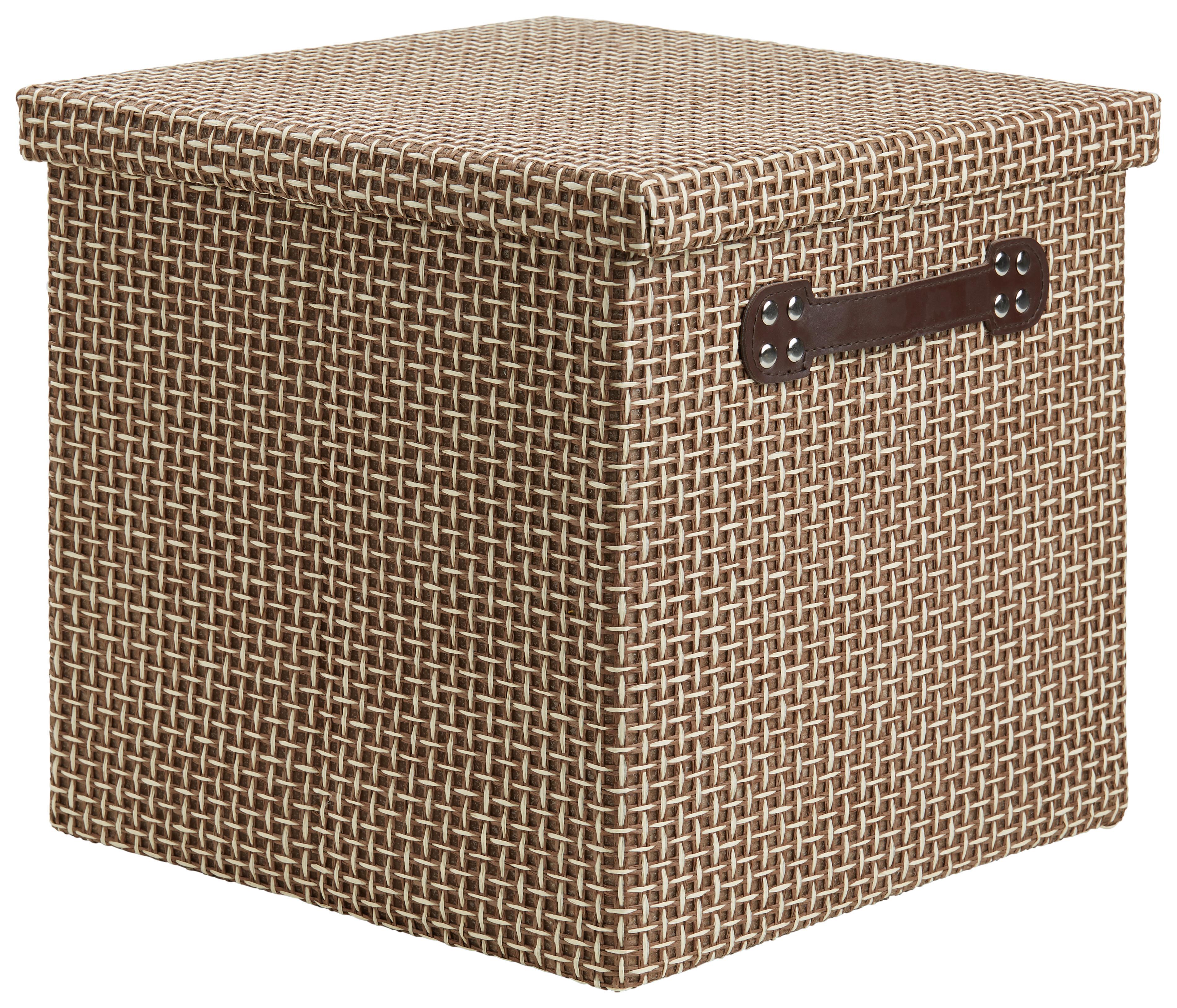 Škatla S Pokrovom Foldable - svetlo rjava/rjava, papir/umetna masa (29,5/28/30cm) - Modern Living