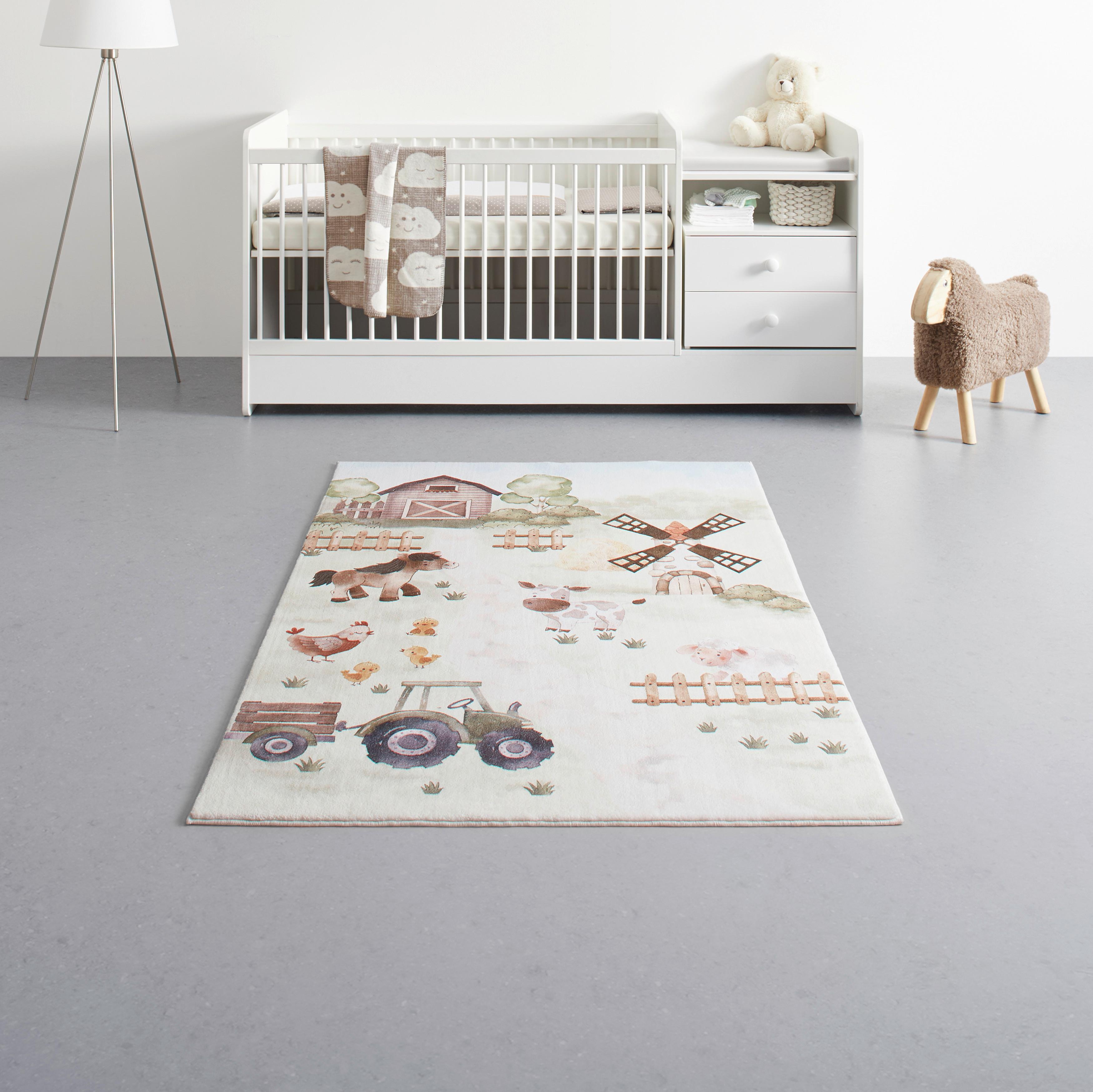 Kinderteppich Bauernhof in Grau ca. 120x170cm - Multicolor, KONVENTIONELL, Textil (120/170cm) - Mömax