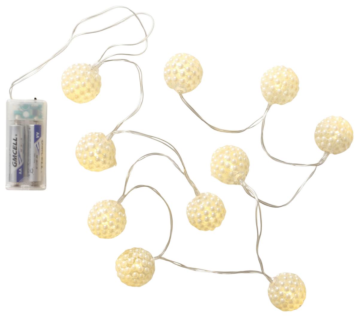 Lichterkette Renata I Weiß max. 0,6 Watt - Weiß, ROMANTIK / LANDHAUS, Kunststoff/Metall (120cm) - Mömax