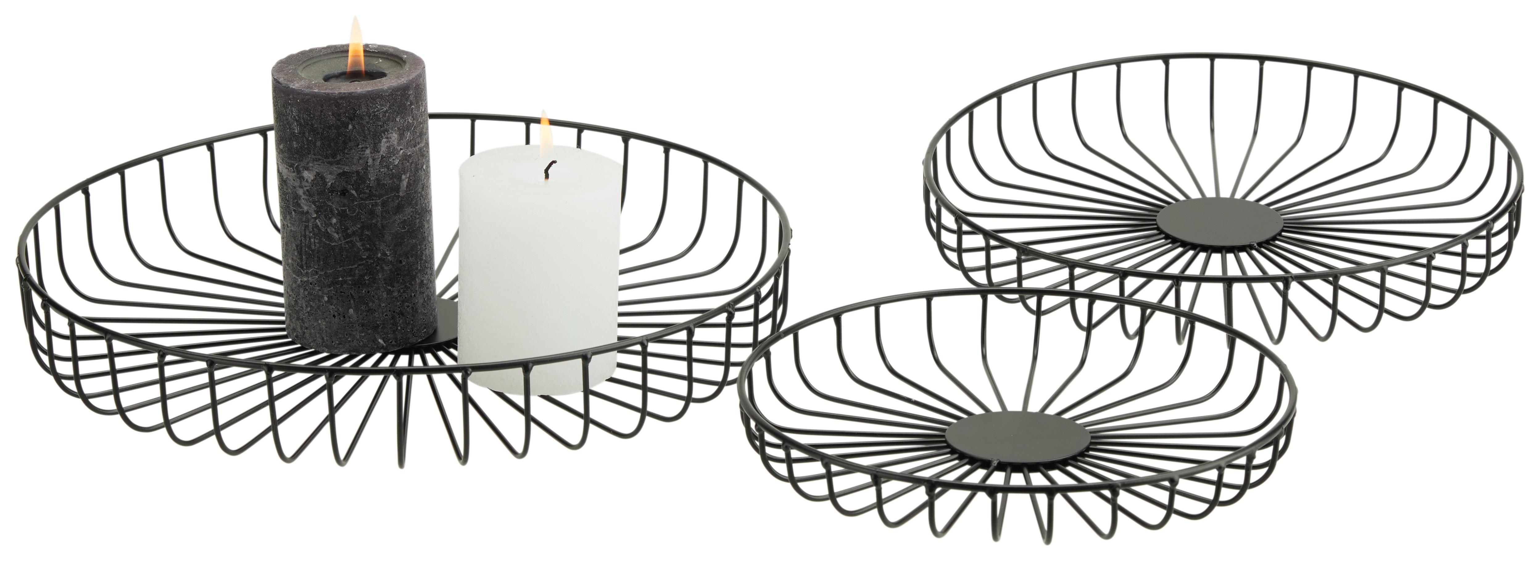 Dekoschale Petra in Schwarz Ø ca. 23cm - Schwarz, Basics, Metall (23/3cm) - Modern Living
