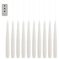 LED-Kerzenset Harry Weiß 10-teilig - Weiß, KONVENTIONELL, Kunststoff (1,5/15,5cm) - Mömax