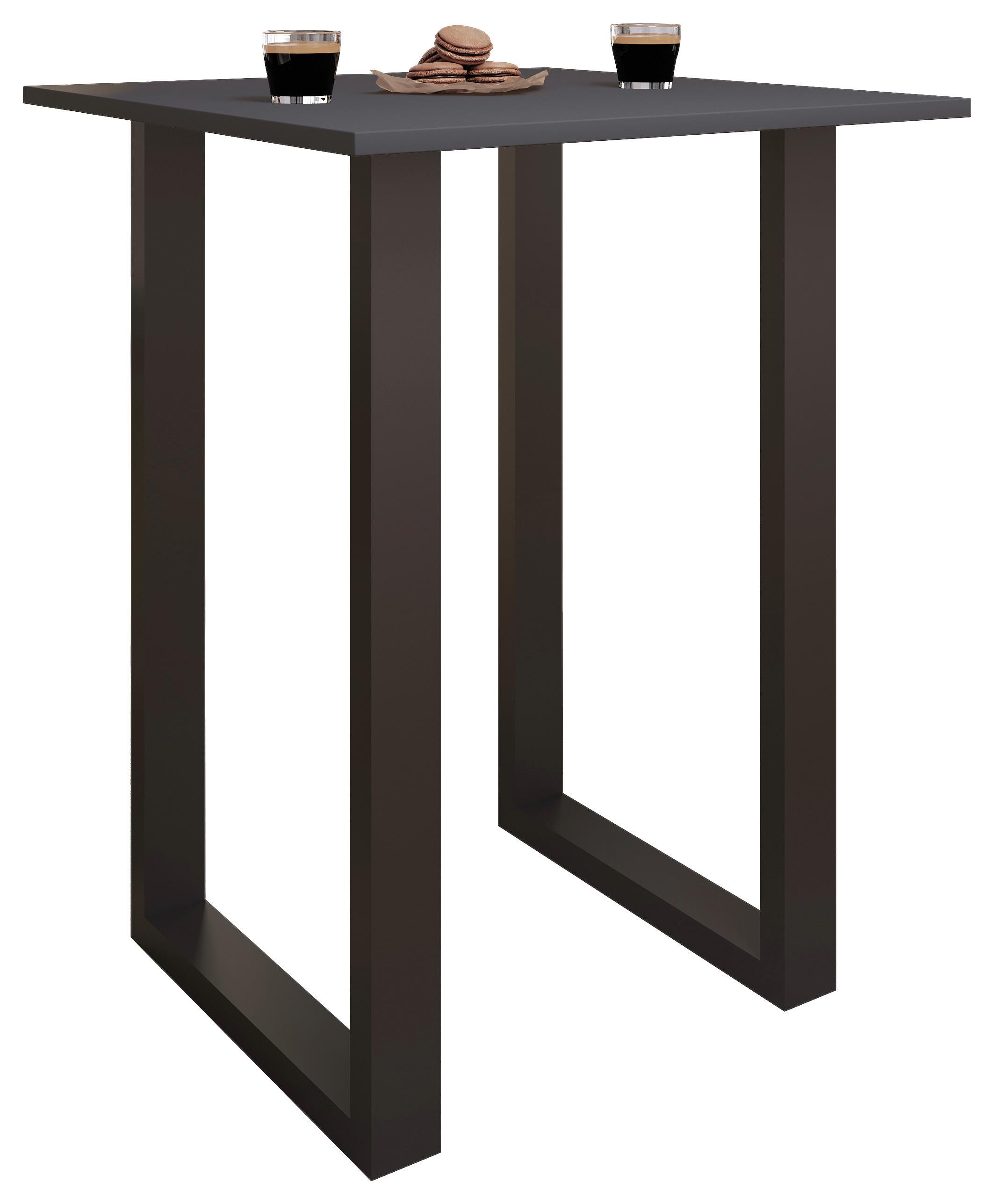 Barska Miza Xona, Antracit, Črna, 80x50cm - črna/barve srebrnega hrasta, Konvencionalno, kovina/leseni material (80/50/102cm)