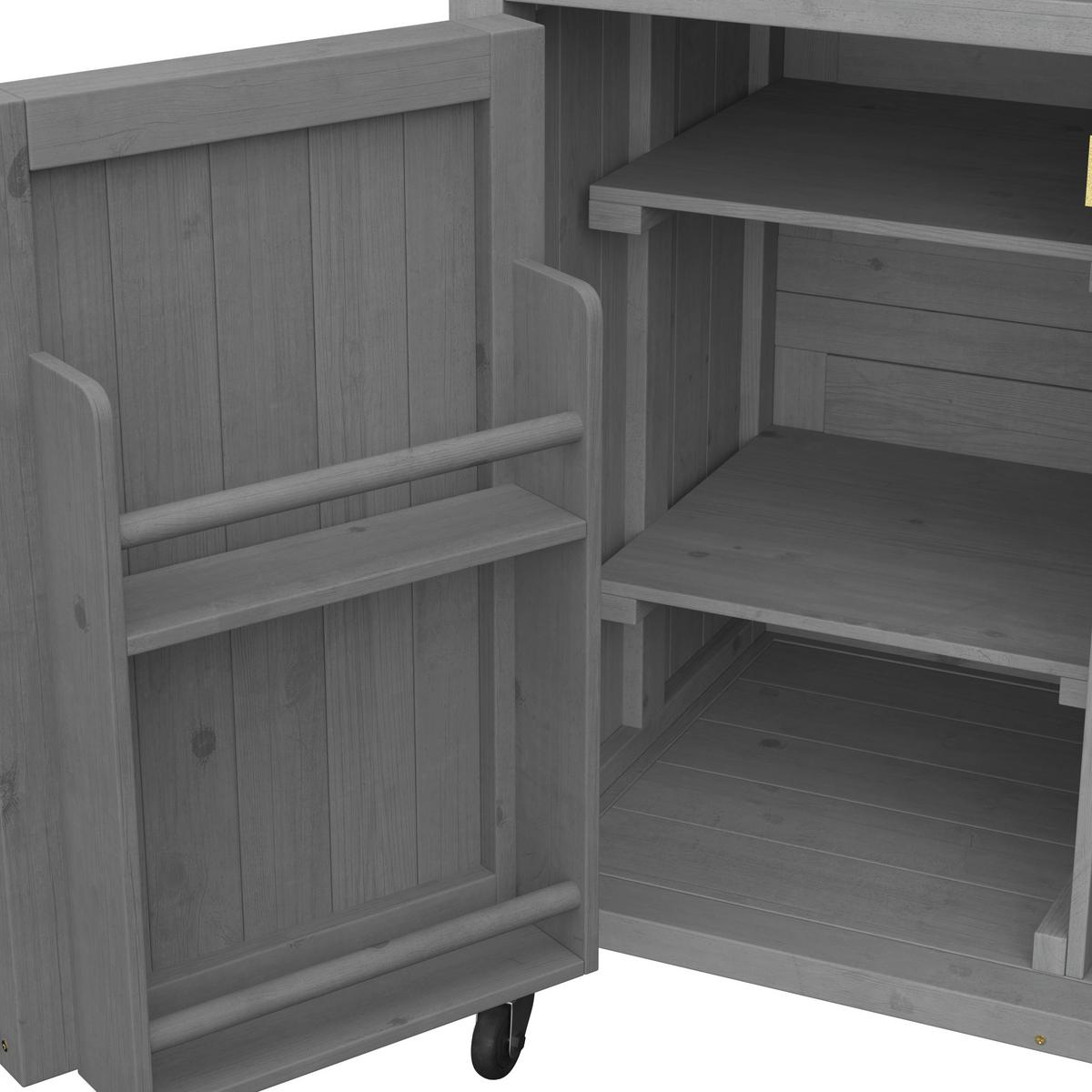 Gartenschrank Jada Grau aus Echtholz - Grau, MODERN, Holz/Metall (128/47/92cm) - Bessagi Garden