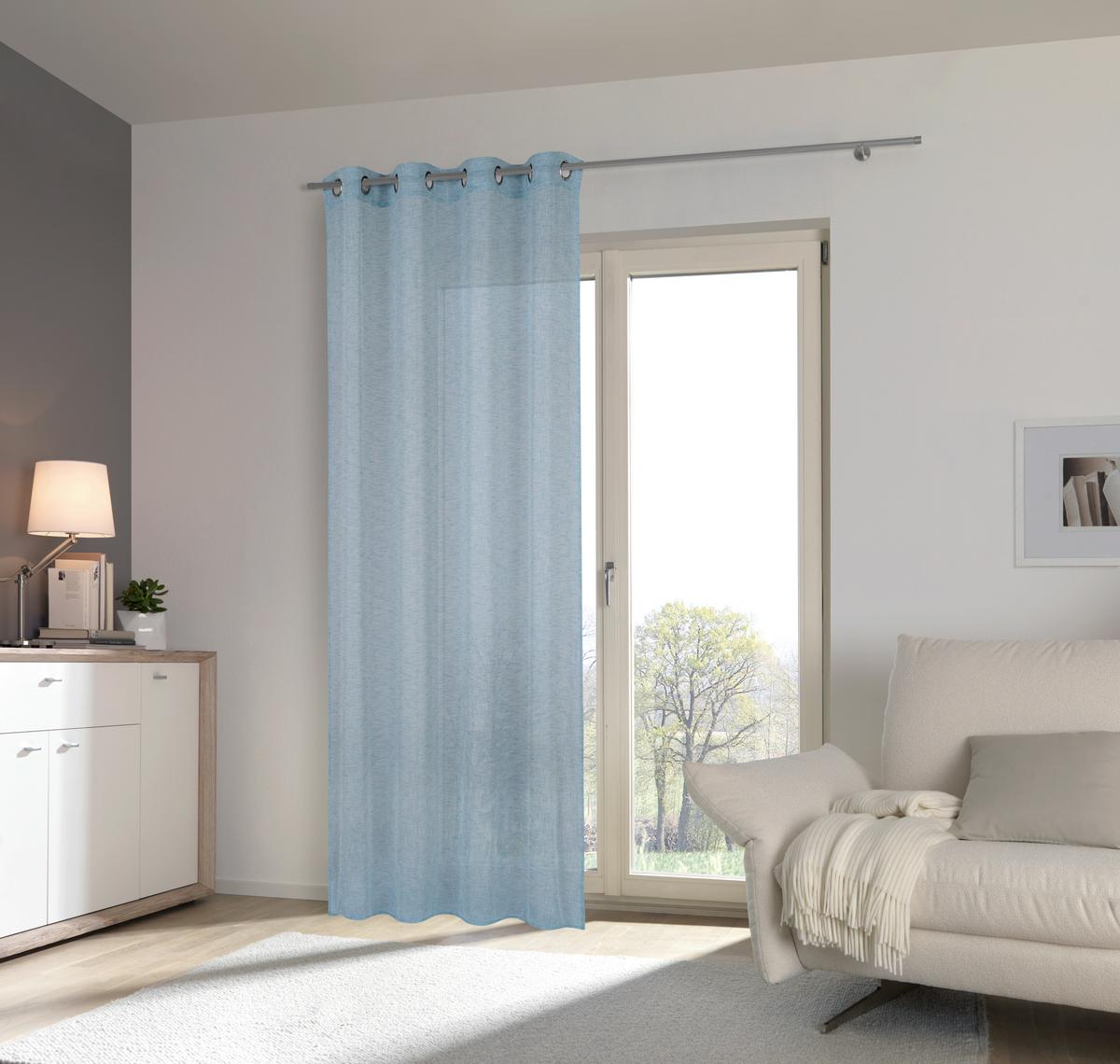 ZASŁONA NA PRZELOTKACH HENRY - niebieski, Basics, tkanina (140/245cm) - Esposa