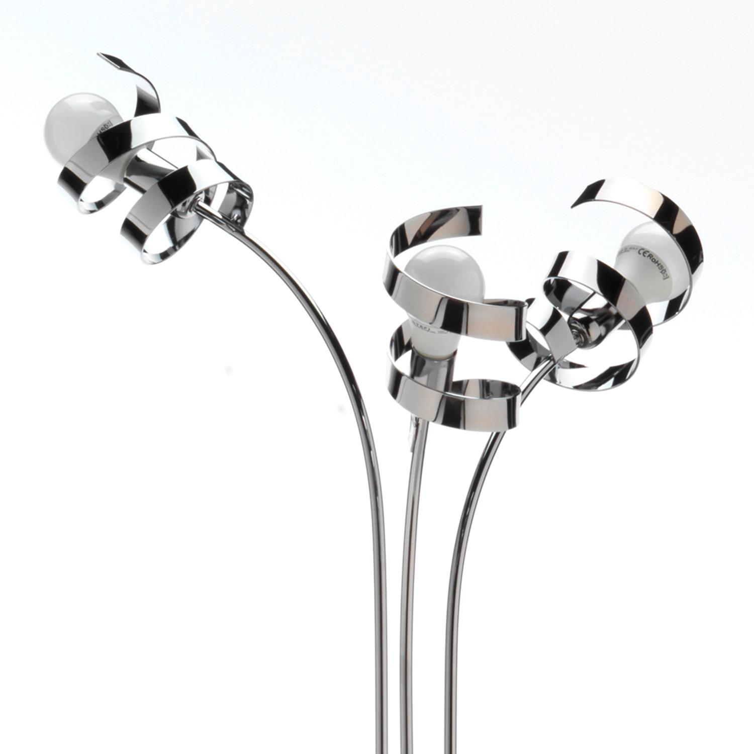 Stehleuchte Zoe Cromo Chromfarben max. 6 Watt - Chromfarben, Design, Metall (55/190cm)