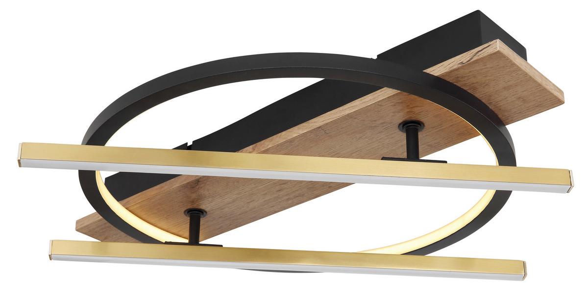 Stropna Led-svetilka Beatrix, S Sijalko - črna/temno rjava, Design, kovina/umetna masa (44/40/9cm) - Globo