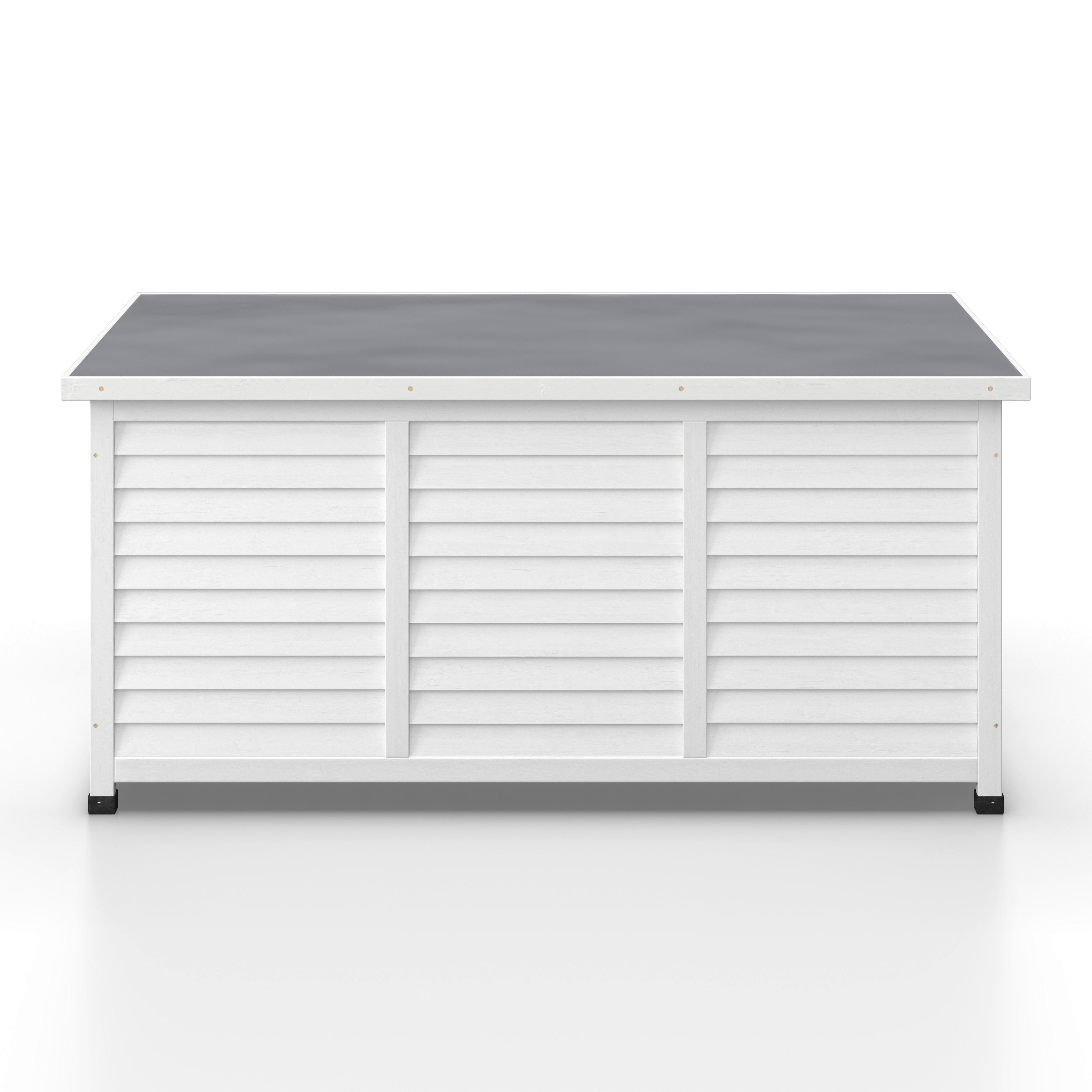 KUDDBOX BIONA - vit, Modern, metall/trä (132/60/66cm) - Bessagi Garden