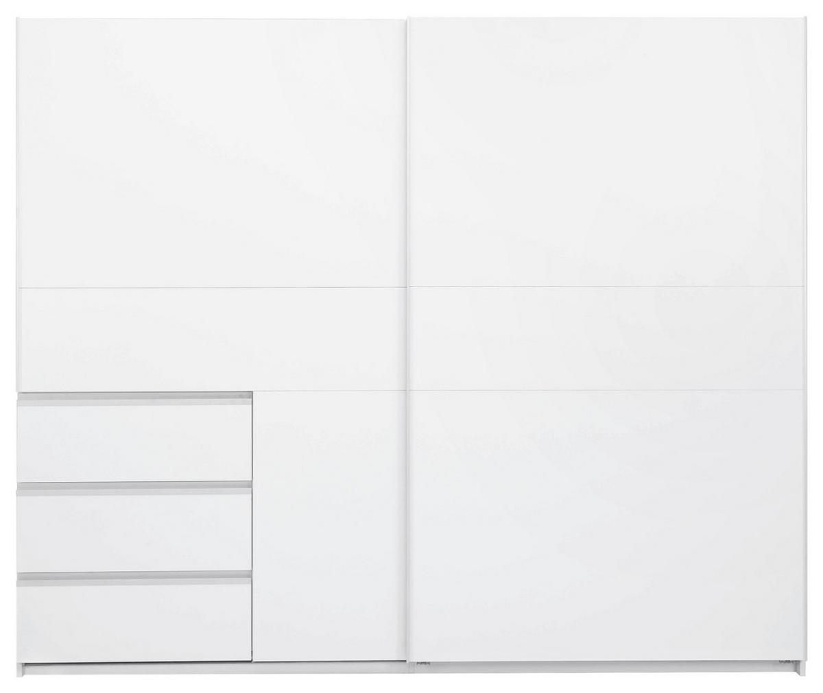 Omara Z Drsnimi Vrati Wilma, Bela - bela, Moderno, kovina/leseni material (250/210/61,5cm) - P & B