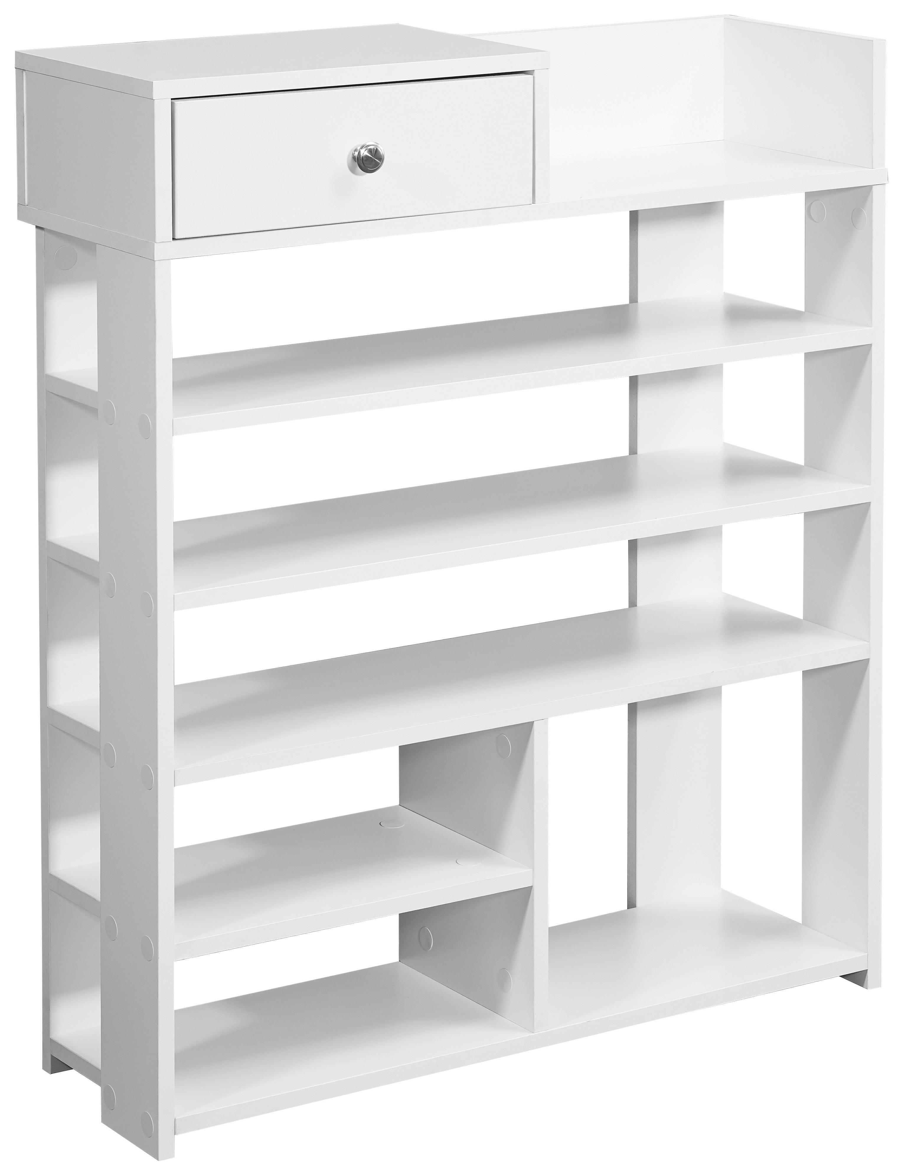 Regal Standregal - bela, Moderno, kovina/leseni material (75/92,5/24cm) - MID.YOU