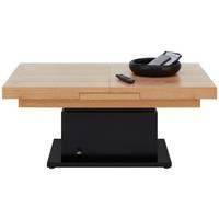 Masuta de cafea 2IN1 III - culoare lemn stejar/negru, Modern, lemn/metal (133-170/80/51,5-77,5cm) - Premium Living