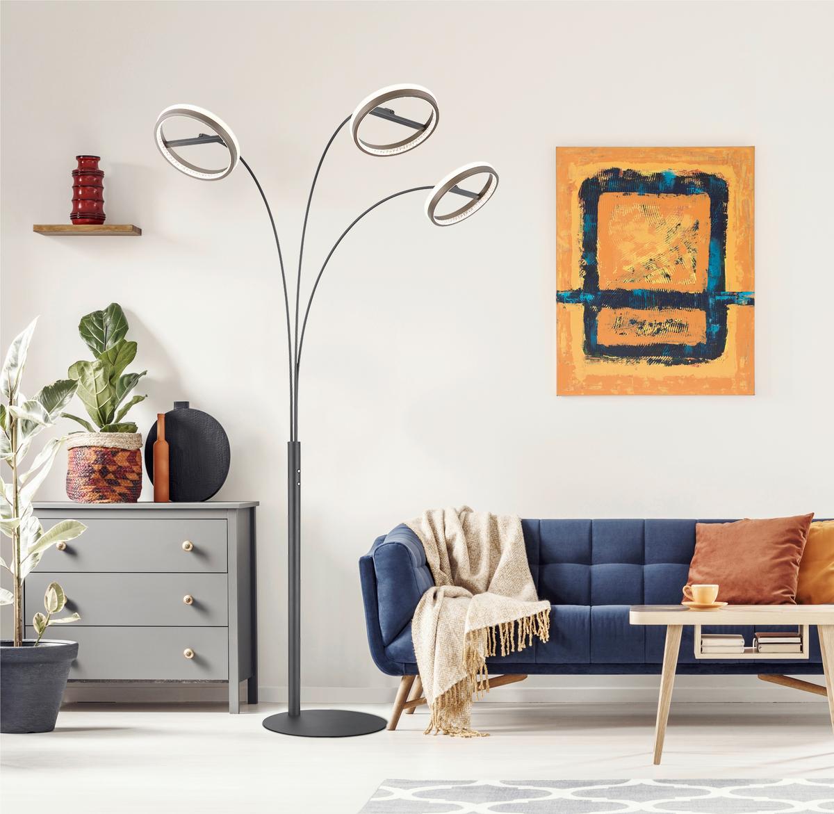 Led-stehleuchte 67179s1 Della - Klar/Weiss, Design, Kunststoff/Metall (83,7/102,3/190,2cm) - Globo
