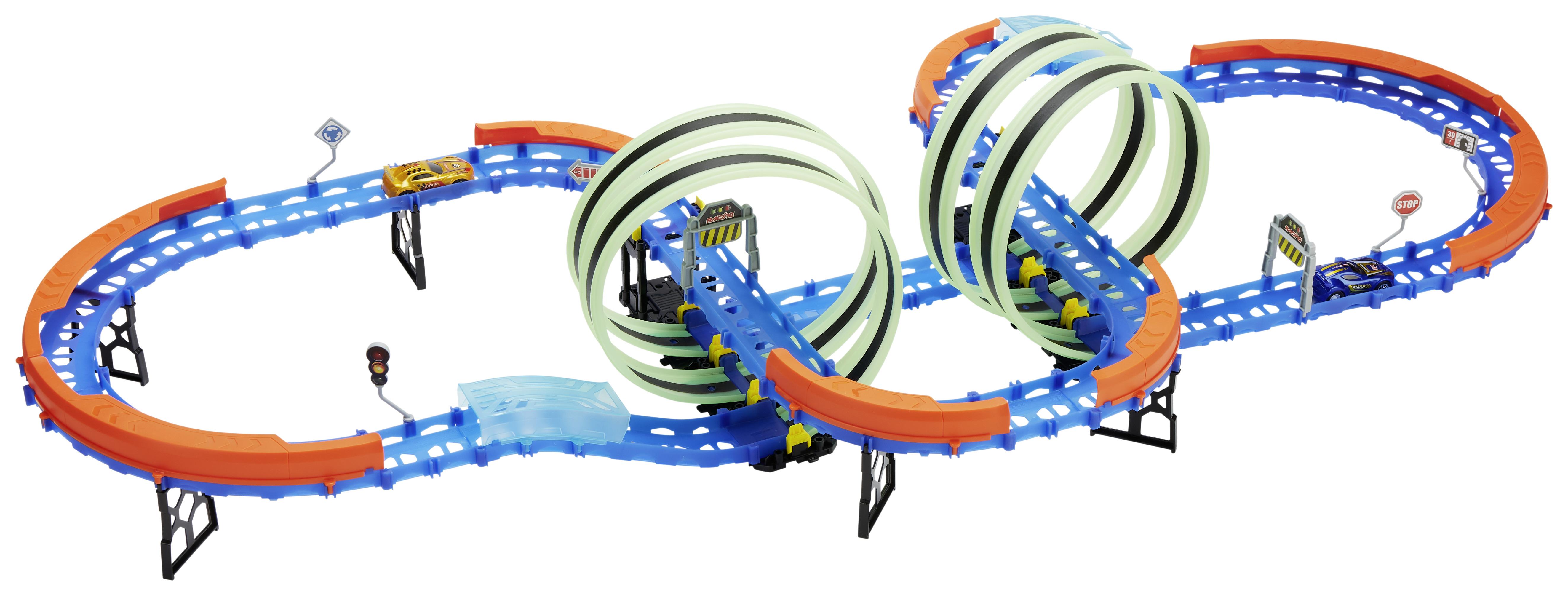 Autorennbahn Speed Track Glow, 78-teilig - Multicolor, Basics, Kunststoff/Metall (49/117/23cm)