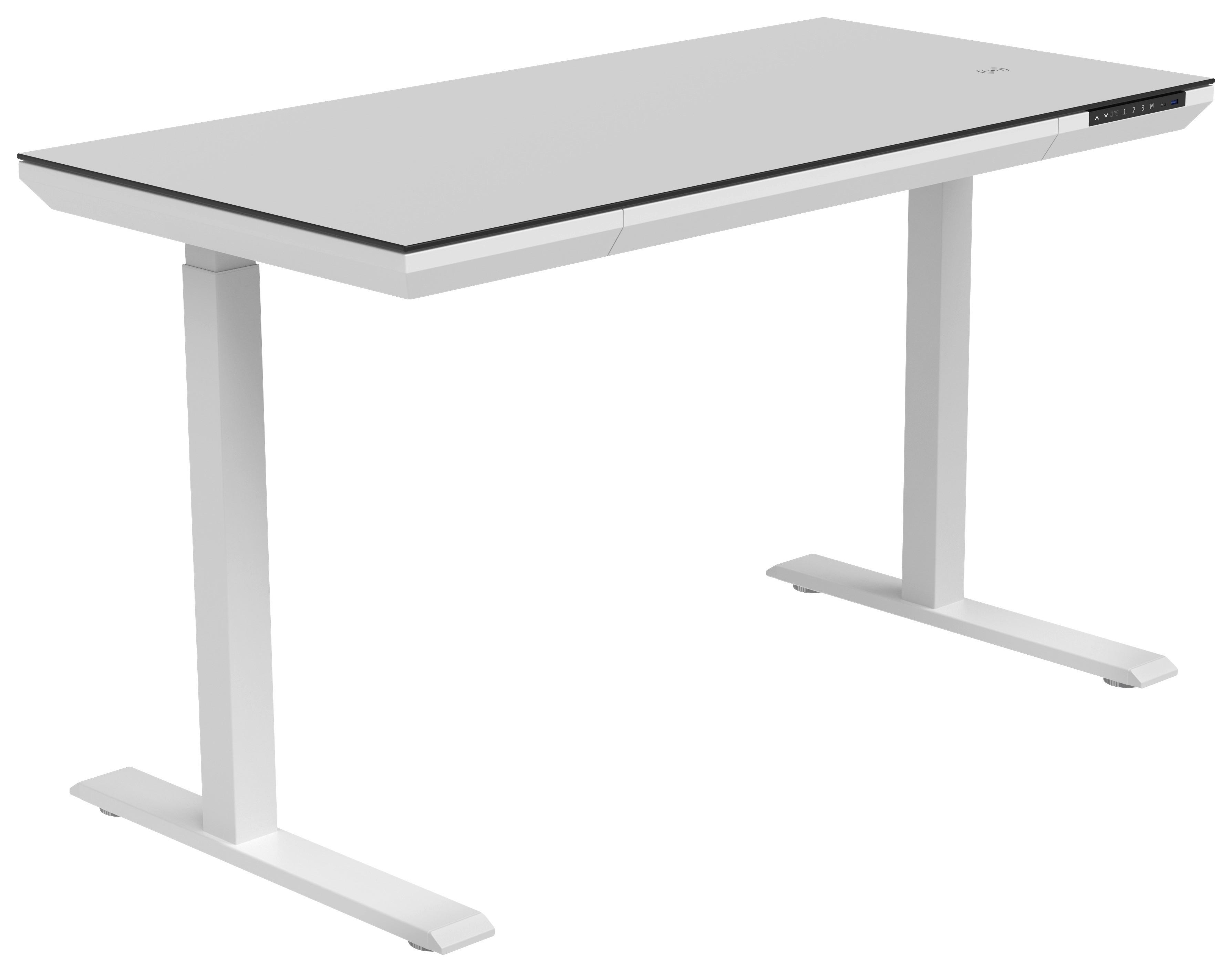 Schreibtisch Harry Weiss - blanc, Modern, métal/matière synthétique (120/72-120/60cm) - Mömax