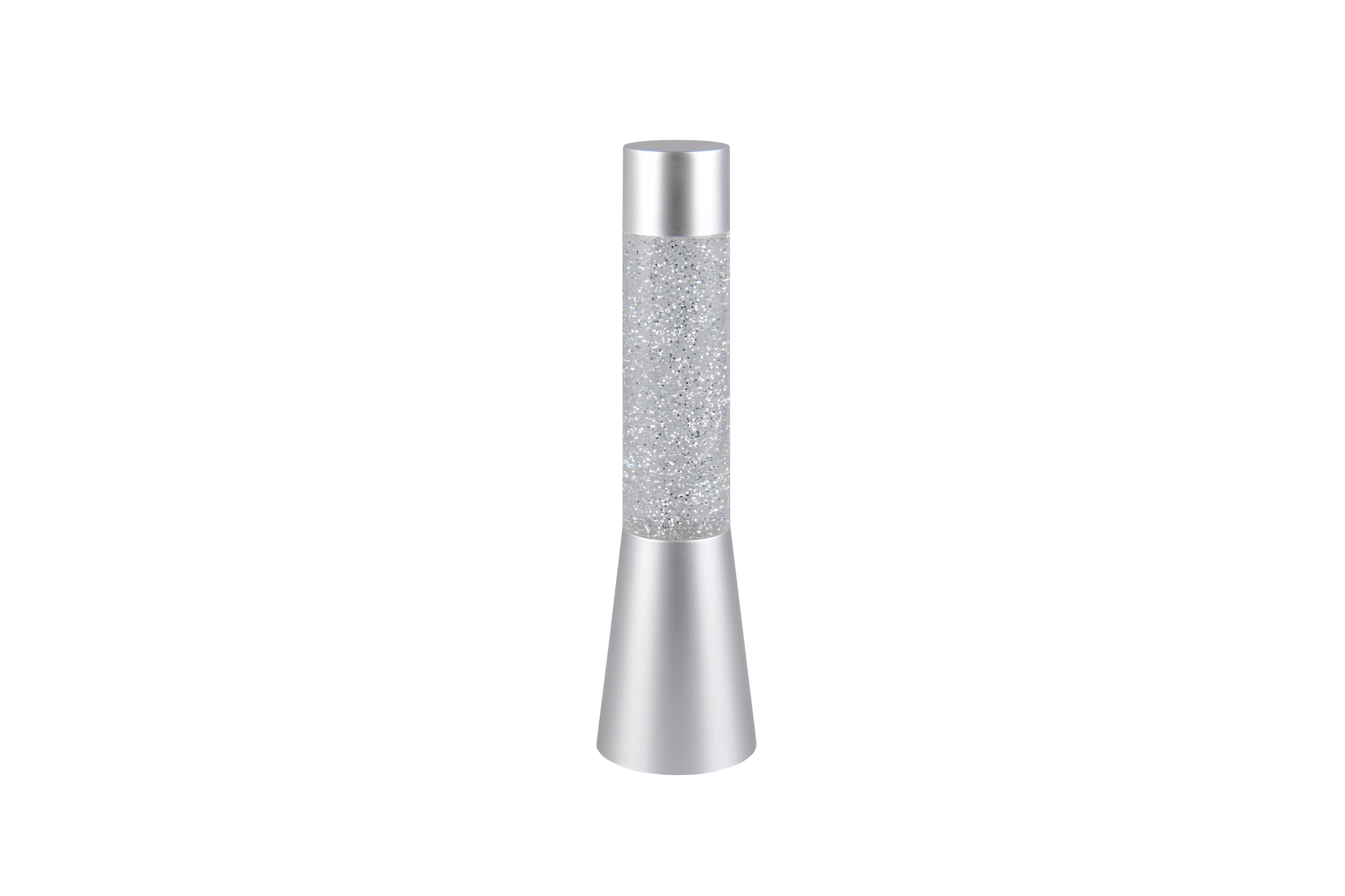 GLITTERLAMPA GERTRUDE - silver, Klassisk, metall/plast (9/33cm) - Mömax