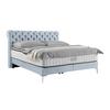 Boxspringbett Queen in Blaugrau ca. 180x200cm - Chromfarben/Goldfarben, KONVENTIONELL, Textil (180/200cm) - Premium Living