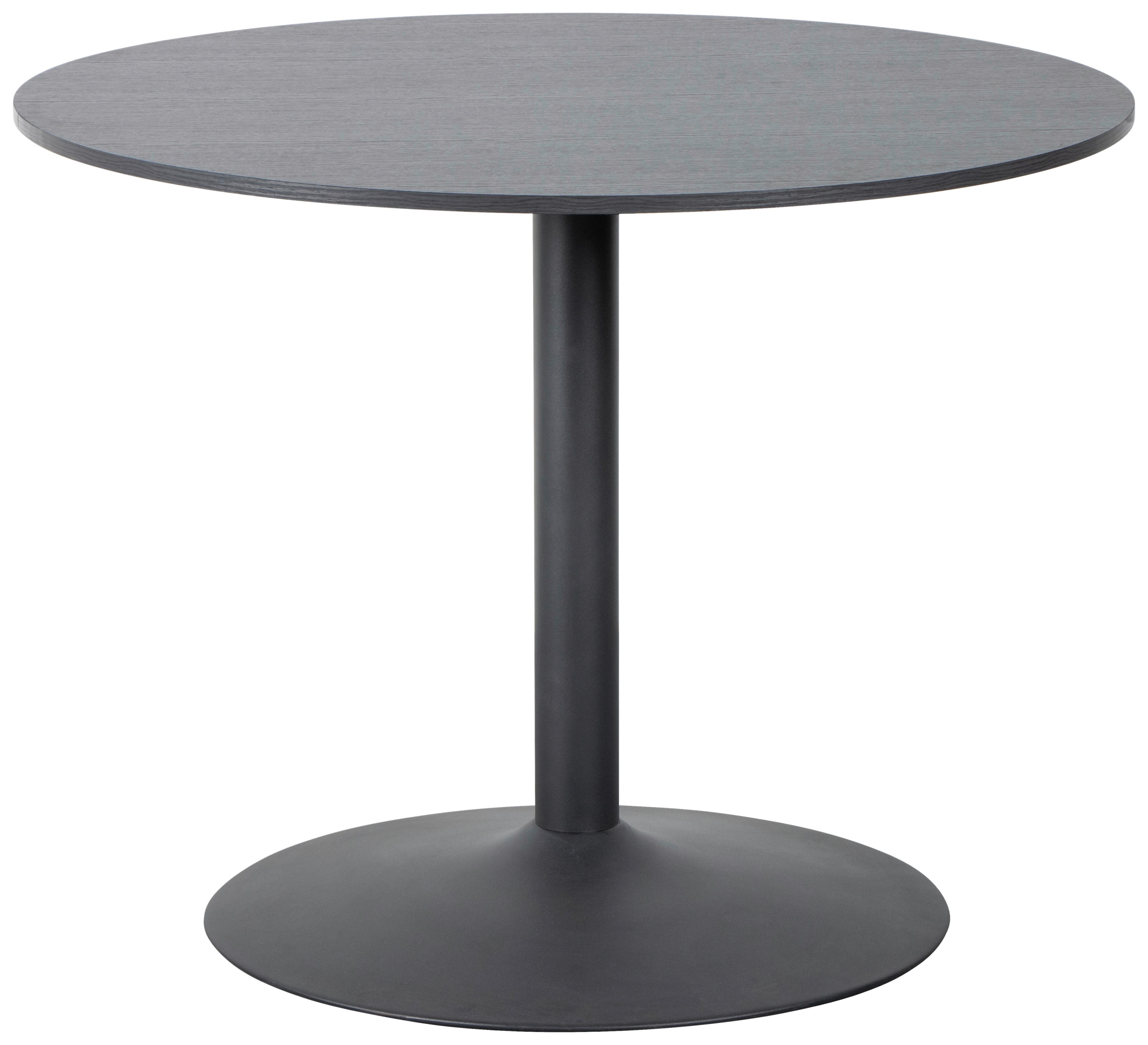Jedilna Miza Bjorn, Črna, Ø 87cm - črna, Moderno, kovina/leseni material (97/75/97cm)