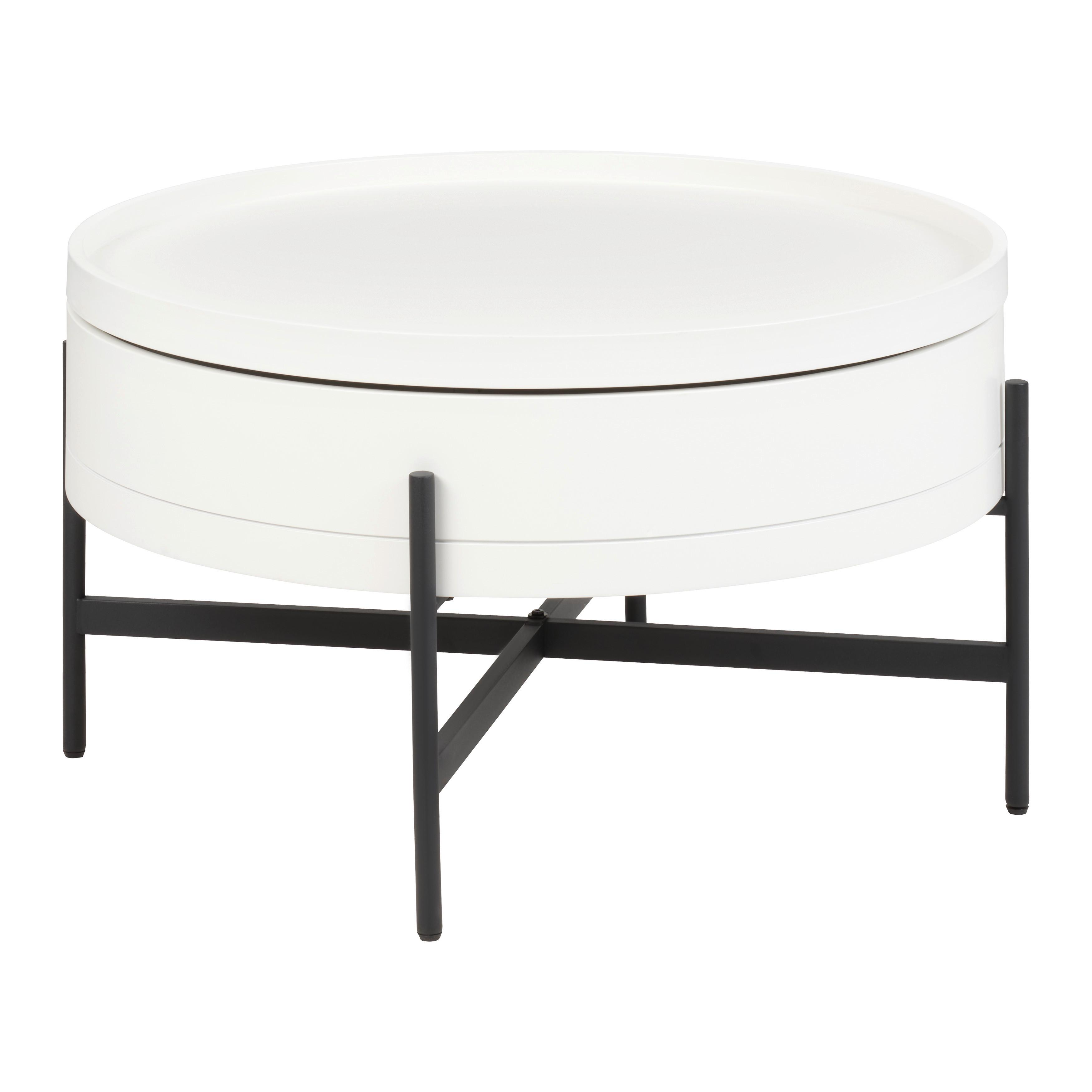 SOFFBORD MALABO - vit/svart, Modern, metall/trämaterial (80/45/80cm) - Premium Living