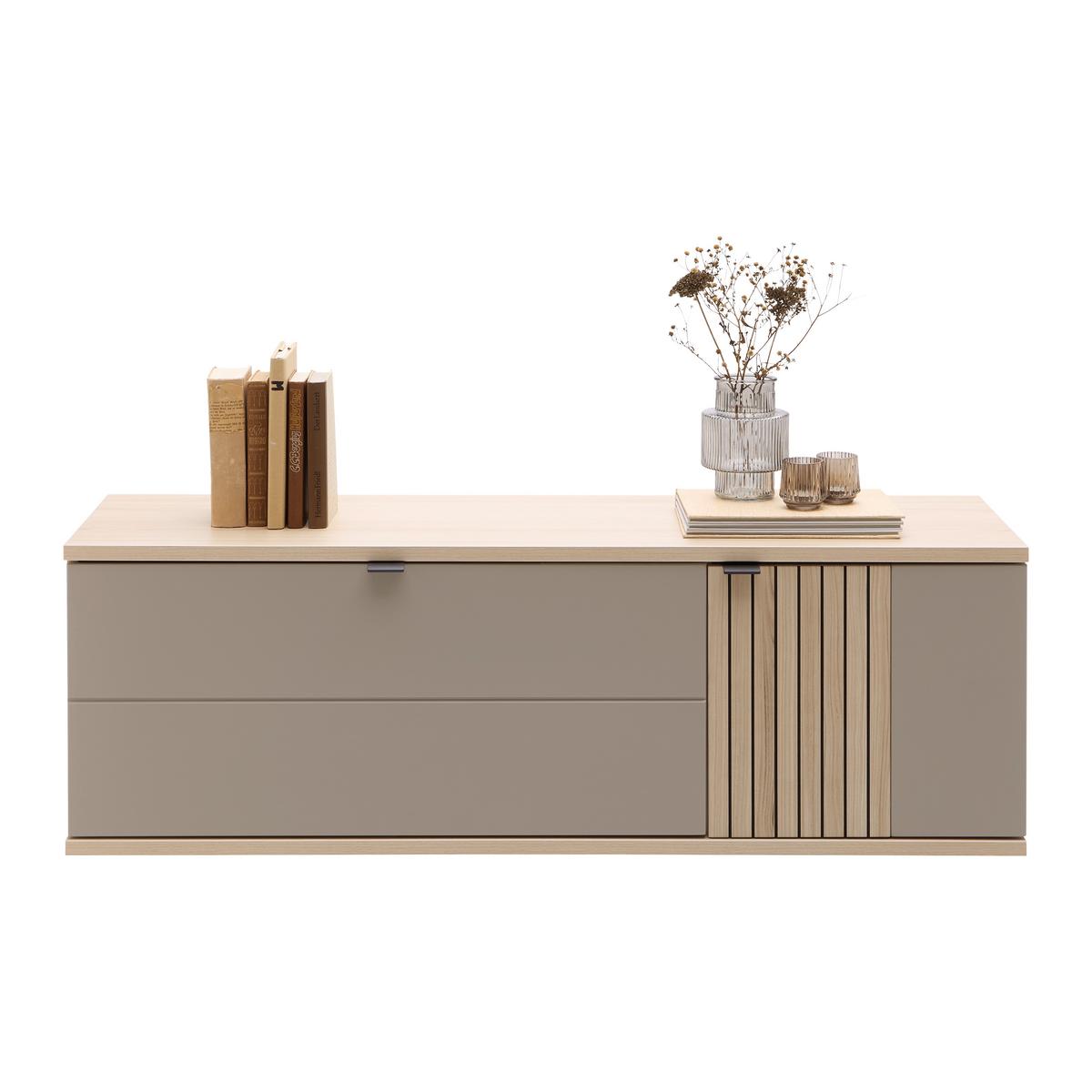 Hängeelement Pisa Taupe/Eichefarben - Taupe/Eichefarben, MODERN, Holzwerkstoff/Metall (133/43/38cm) - Mömax