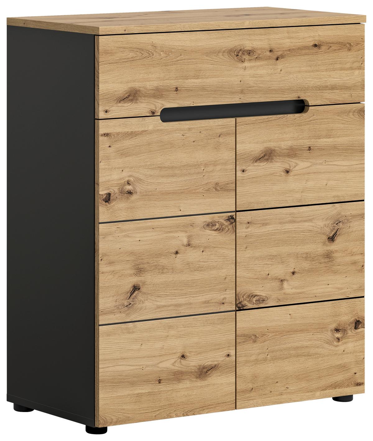 Omara Za Čevlje Canu, Temno Siva, Barva Hrasta - Konvencionalno, umetna masa/leseni material (80/94/37cm) - MID.YOU