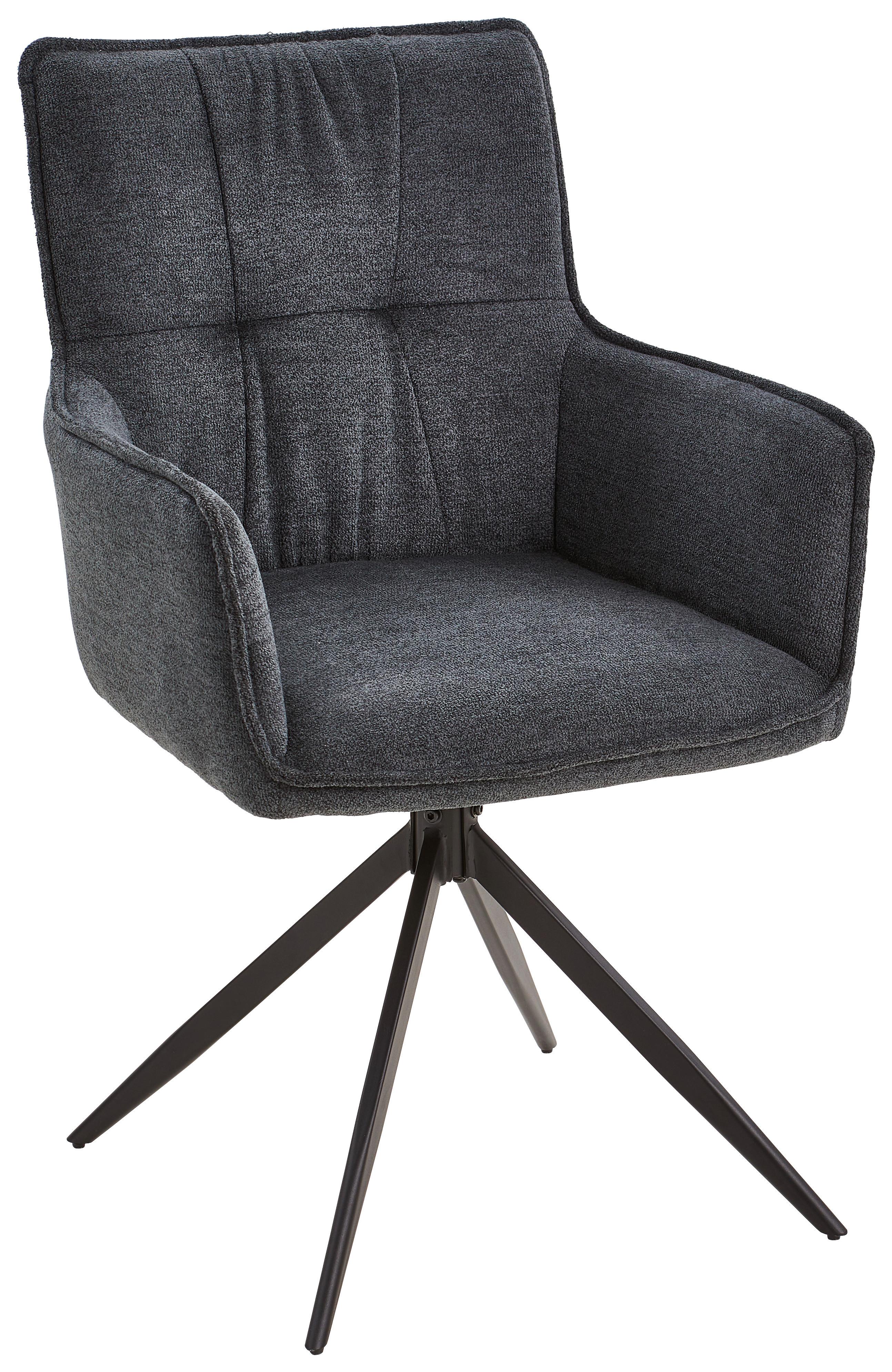 KRZESŁO Z PODŁOKIETNIKAMI KATE - ciemnoszary/czarny, Modern, metal/drewno (58/94/61cm) - Livetastic