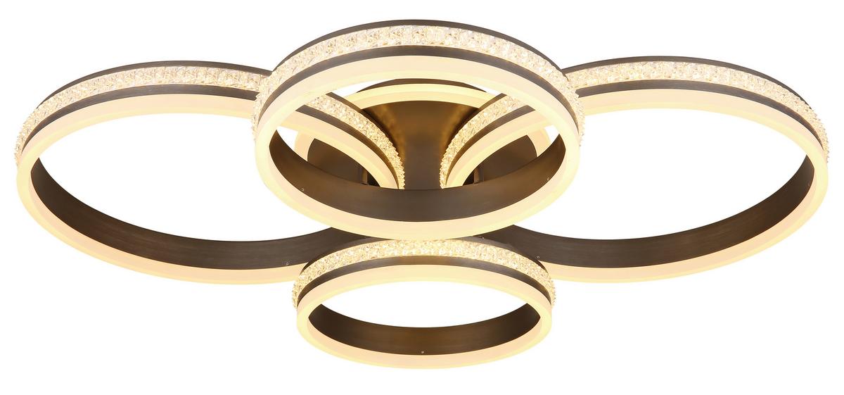 LED-DECKENLEUCHTE 67314-90 - Klar/Titanfarben, Design, Kunststoff/Metall (85/68,5/15cm) - Globo