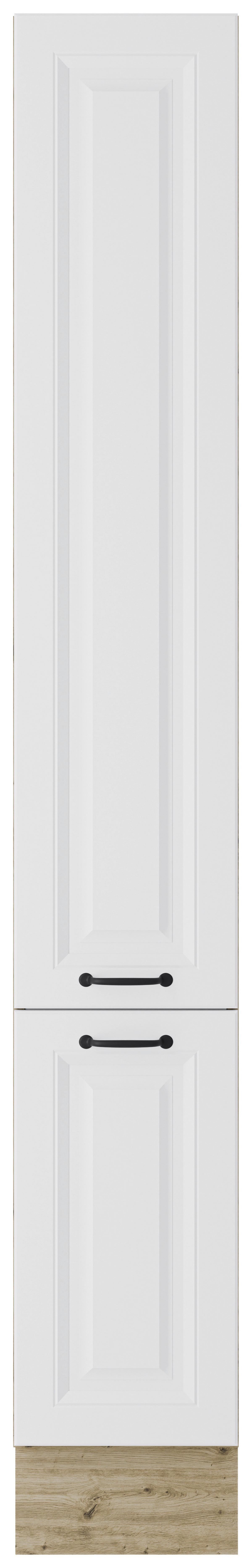 Izvlečna Omara Stina, Bela, Barva Hrasta - črna/bela, Romantika, kovina/leseni material (30/205/57cm) - Livetastic