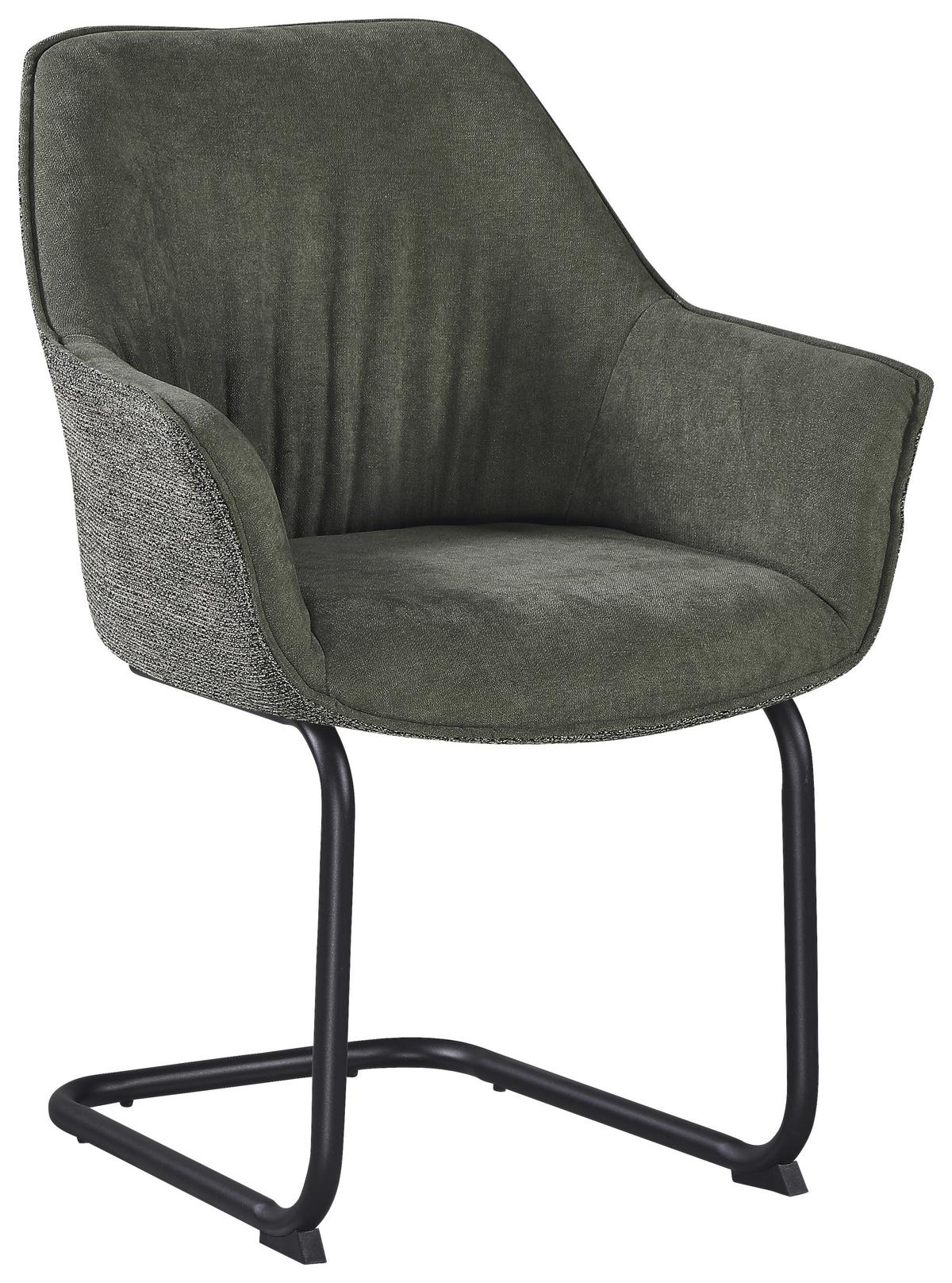 Armlehnstuhl Nova Grün - Schwarz/Grün, MODERN, Textil/Metall (64/87/60cm) - Premium Living