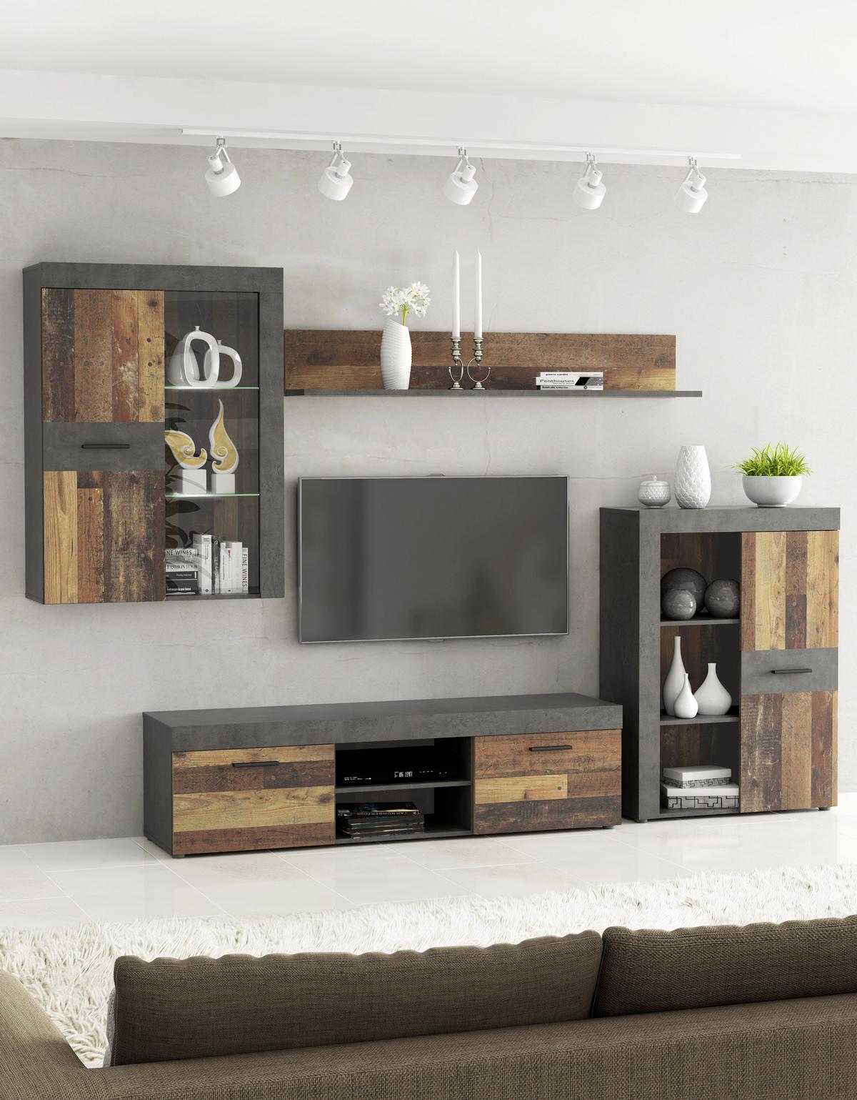 Dnevni Regal Grigor, Rjava, Temno Siva - temno siva/črna, Moderno, kovina/umetna masa (290/192,3/41cm) - Mömax