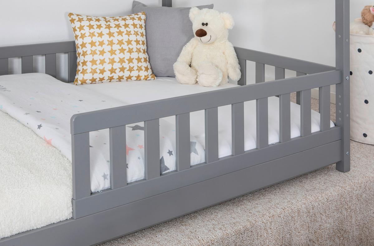 Ausziehbett Holz Duo ca. 100x200 cm Kiefer Hellgrau - Hellgrau/Naturfarben, MODERN, Holz/Textil (100/200cm) - MID.YOU