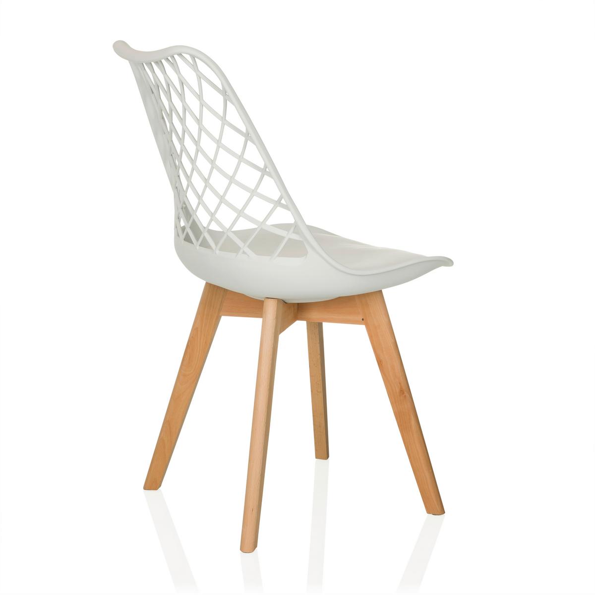 Konferenčni Stol Scandi Hol, Bela - bela/barve bukve, Moderno, umetna masa/les (49/81/53cm) - MID.YOU