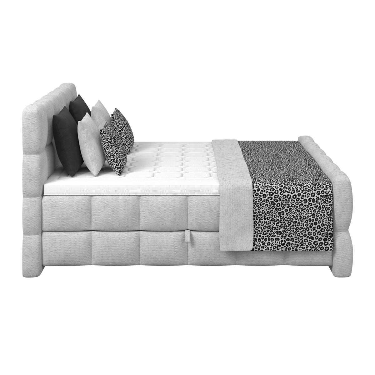 Postelja Boxspring Brisbane, Barva Šampanjca, 180x200 - barve šampanjca/črna, Trend, umetna masa/tekstil (180/200cm) - Premium Living