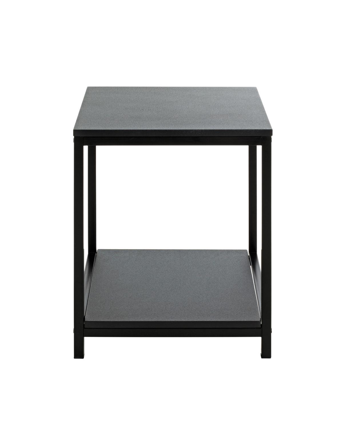 STOLIK BOCZNY LUGANO - czarny, Design, materiał drewnopochodny/metal (40/40/50cm)