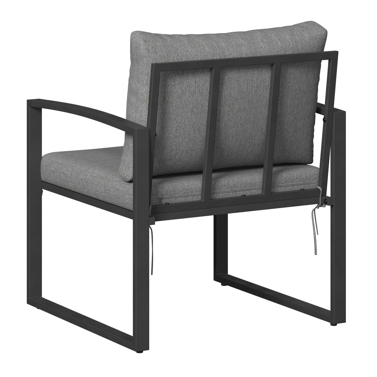 KOMPLET MEBLI TARASOWYCH SALVADOR - ciemnoszary, Modern, materiał drewnopochodny/metal (125/47/70cm) - Ambia Garden