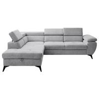 Kutna Garnitura Floris - siva/crna, Moderno, tekstil/metal (200/75-90/256cm) - Modern Living