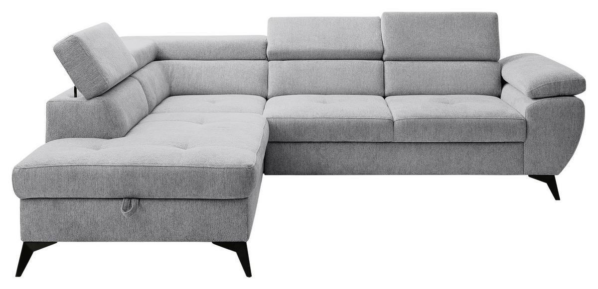 Kutna Garnitura Floris - siva/crna, Moderno, tekstil/metal (200/75-90/256cm) - Modern Living