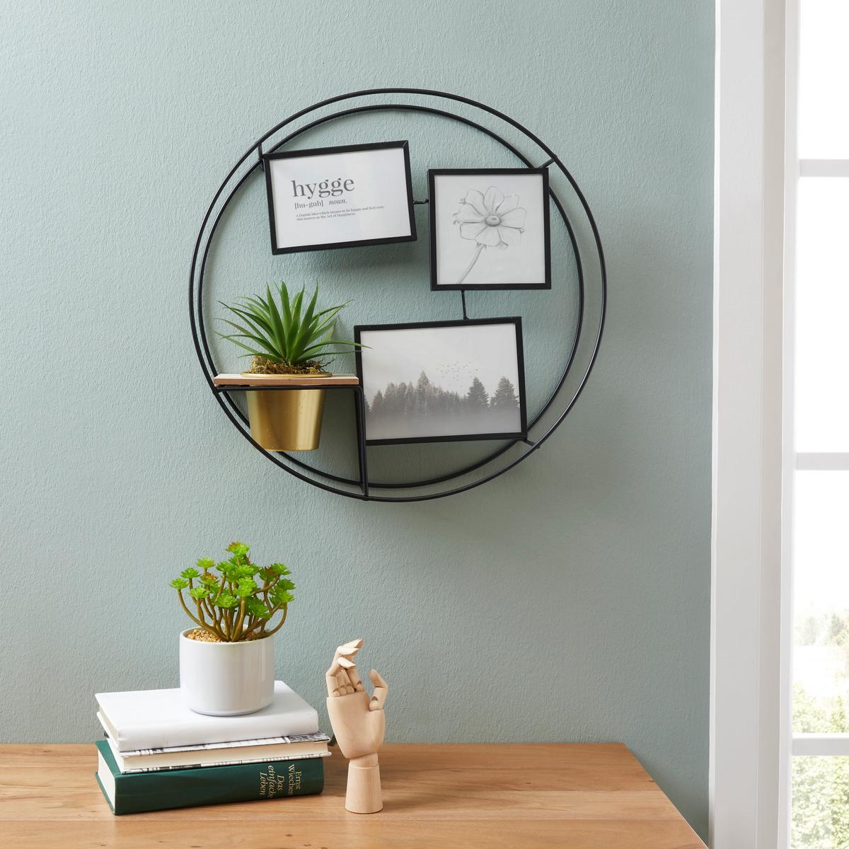 Bilderrahmen Leon Ø ca. 44cm - Goldfarben/Schwarz, Modern, Holz/Kunststoff (44/12cm) - Modern Living