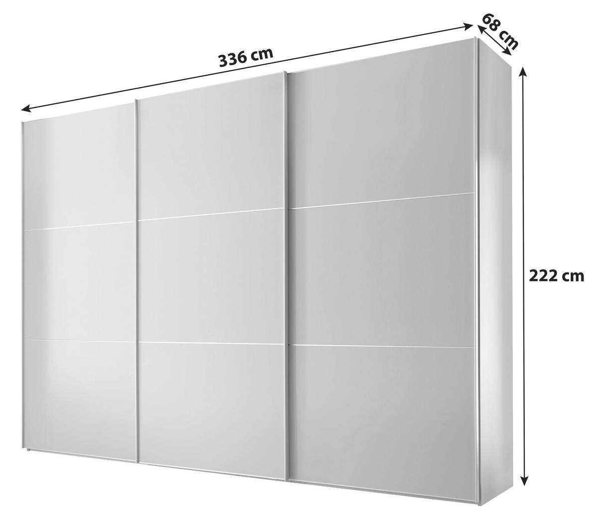 Ormar S Kliznim Vratima Includo - bijela/siva, Moderno, drvni materijal/metal (336/222/68cm) - Premium Living