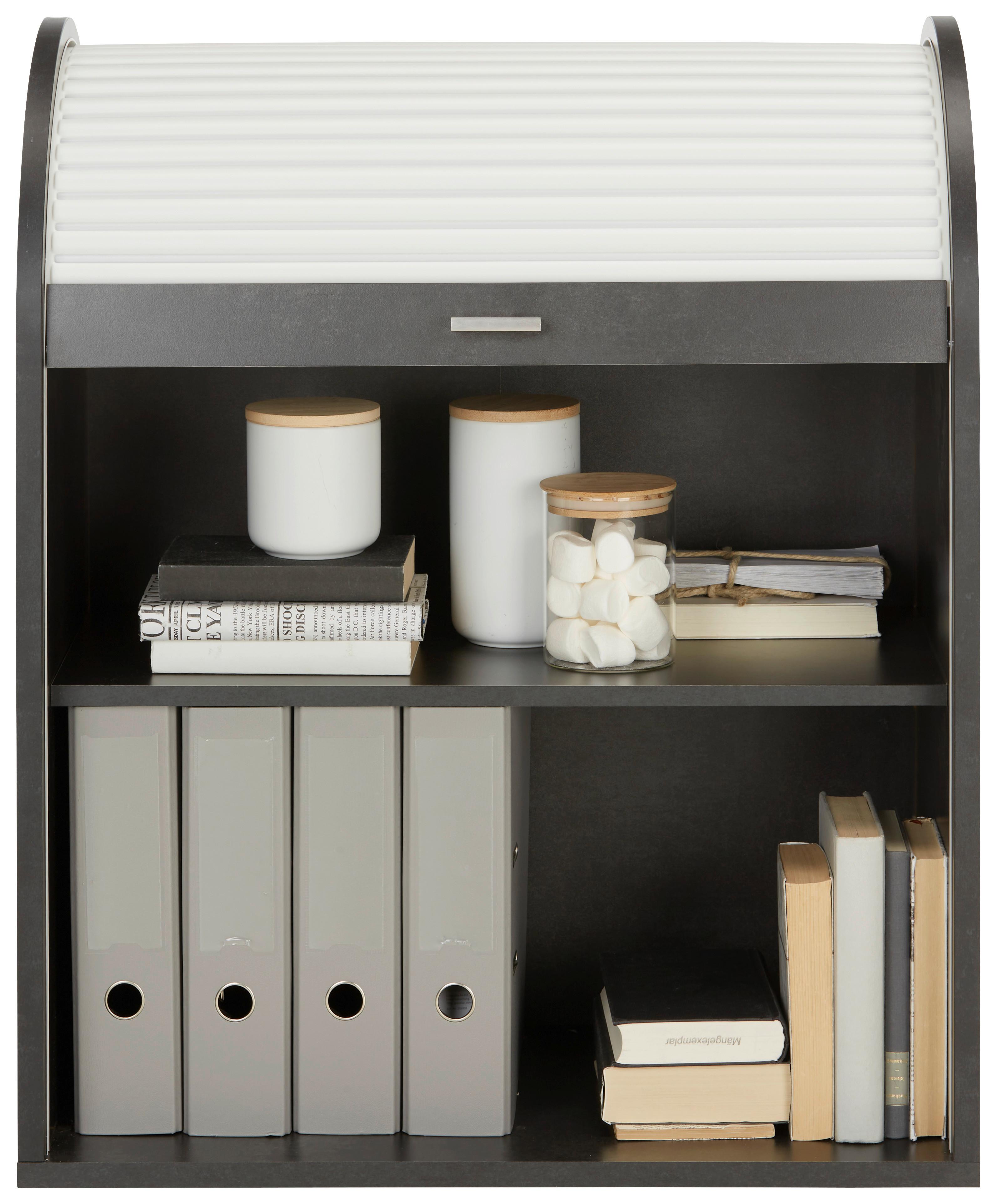 Rolloschrank in Schwarz/Weiß - Schwarz/Weiß, MODERN, Holzwerkstoff/Kunststoff (69/86/44cm) - Mömax